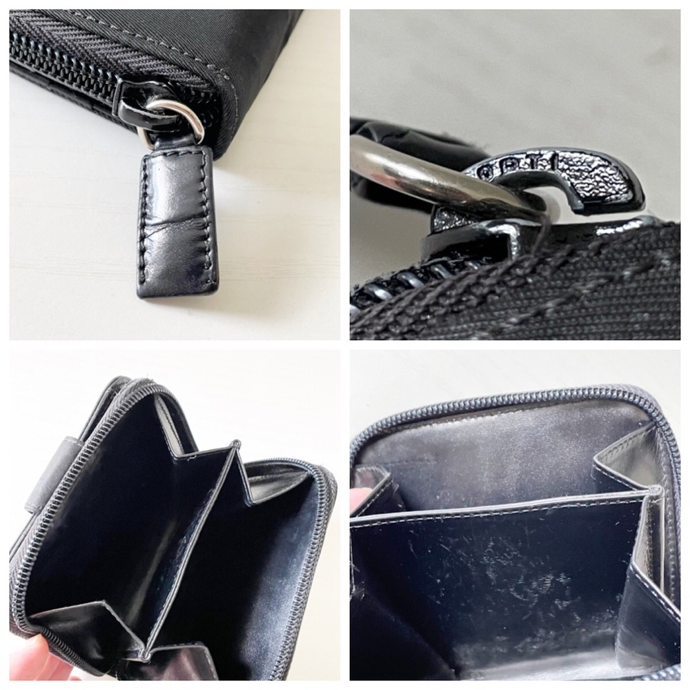 Prada black nylon enamel logo compact zip wallet vintage 90s - Picture 4 of 11